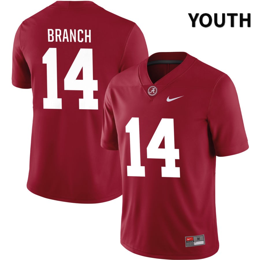 Alabama Crimson Tide Youth Brian Branch #14 NIL Crimson 2022 NCAA Authentic Stitched College Football Jersey LK16G15KL